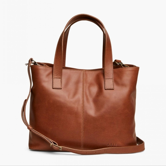 Able Bags Able Ilse Mini Crossbody Leather Tote Whiskey Poshmark